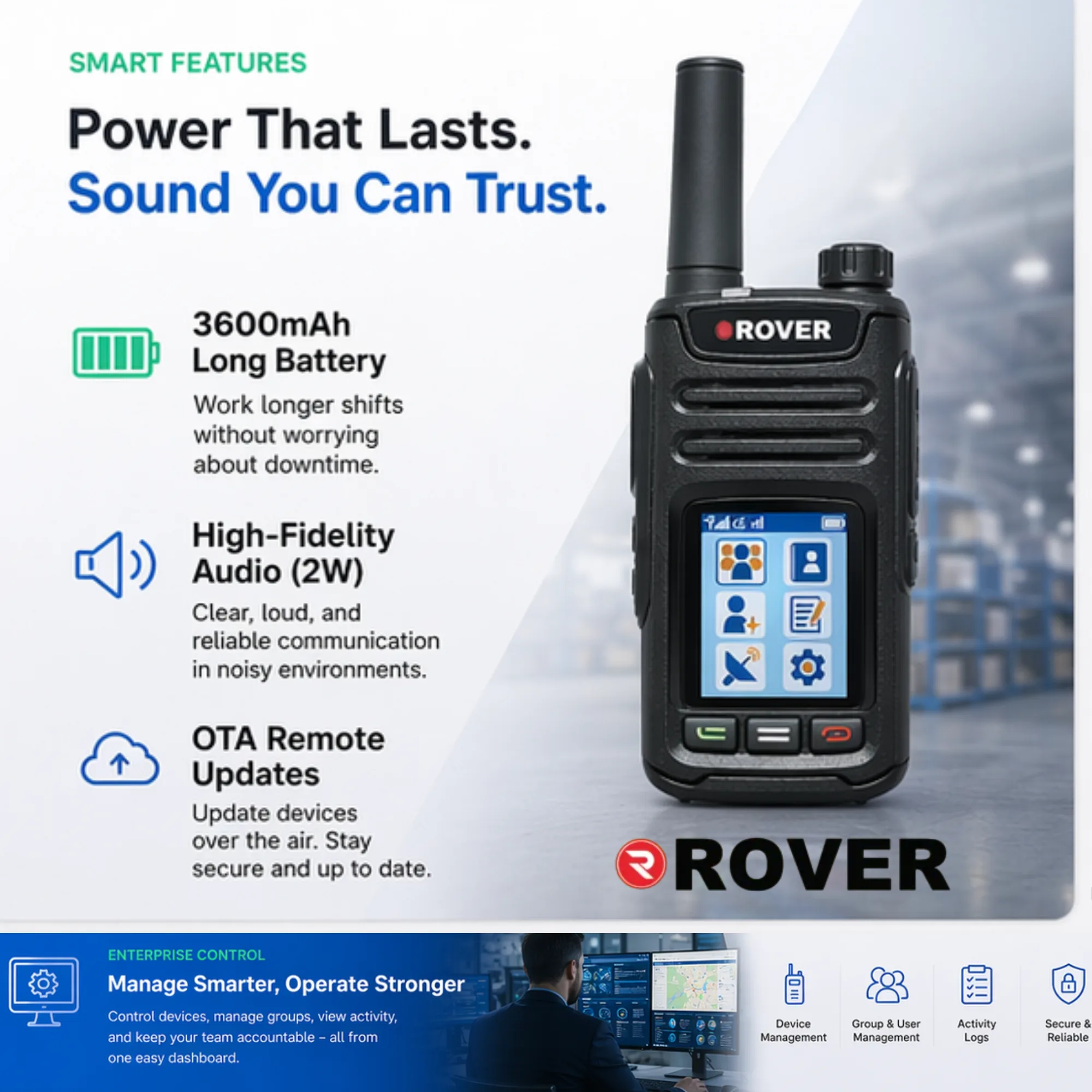 R-9Plus 4G LTE walkie talkie IP radio with GPS and nationwide communication