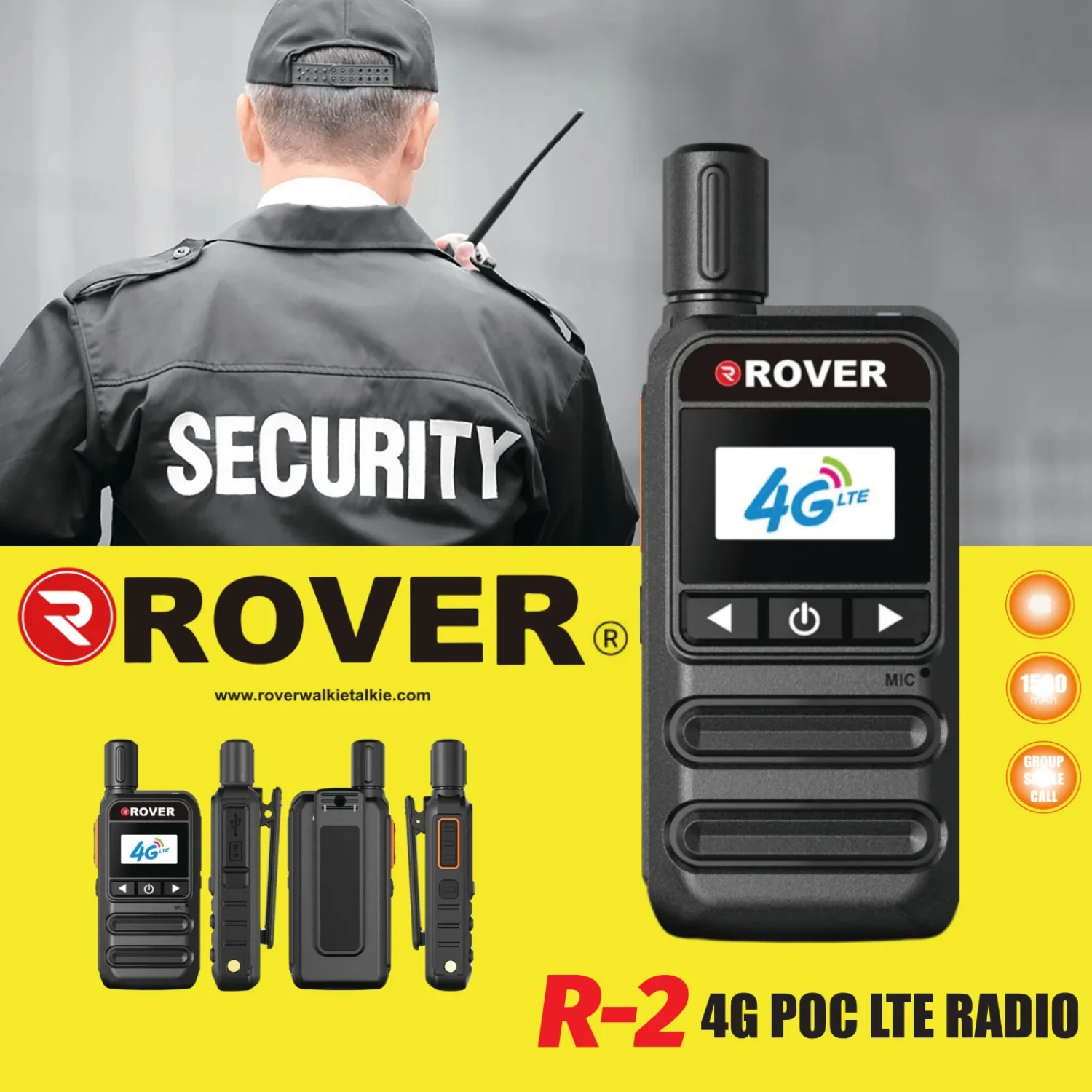 ROVER R-2 4G PoC LTE Walkie Talkie Nationwide Push-to-Talk Radio - Image 2