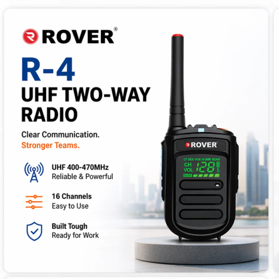 R4 UHF two way radio with 16 channels and durable communication design